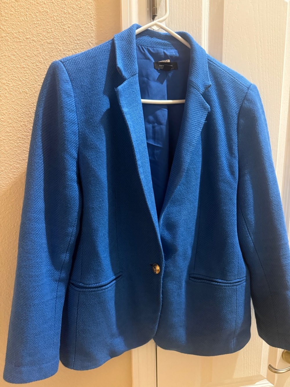 Ann Taylor Classic Blue Women's Blazer Jacket - Tailored Single-Button
